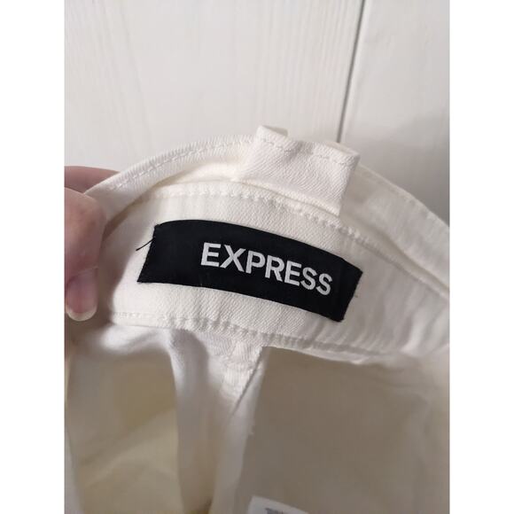 Express Women's White High Rise Skinny Straight Leg Crop Legging Jeans Size 2 - Picture 3 of 6